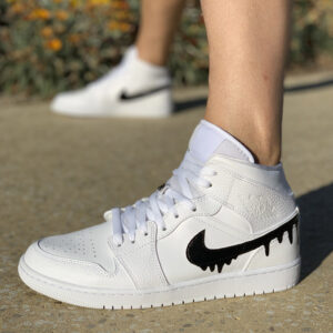 Nike Jordan 1 Custom Dipinta a Mano Goccia Nera