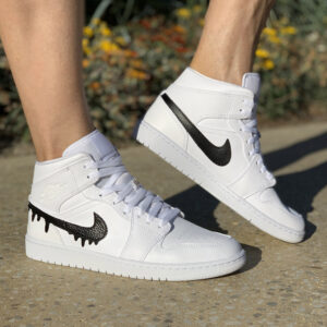 Nike Jordan 1 Custom Dipinta a Mano Goccia Nera