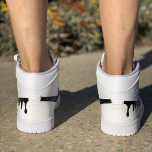 Nike Jordan 1 Custom Dipinta a Mano Goccia Nera