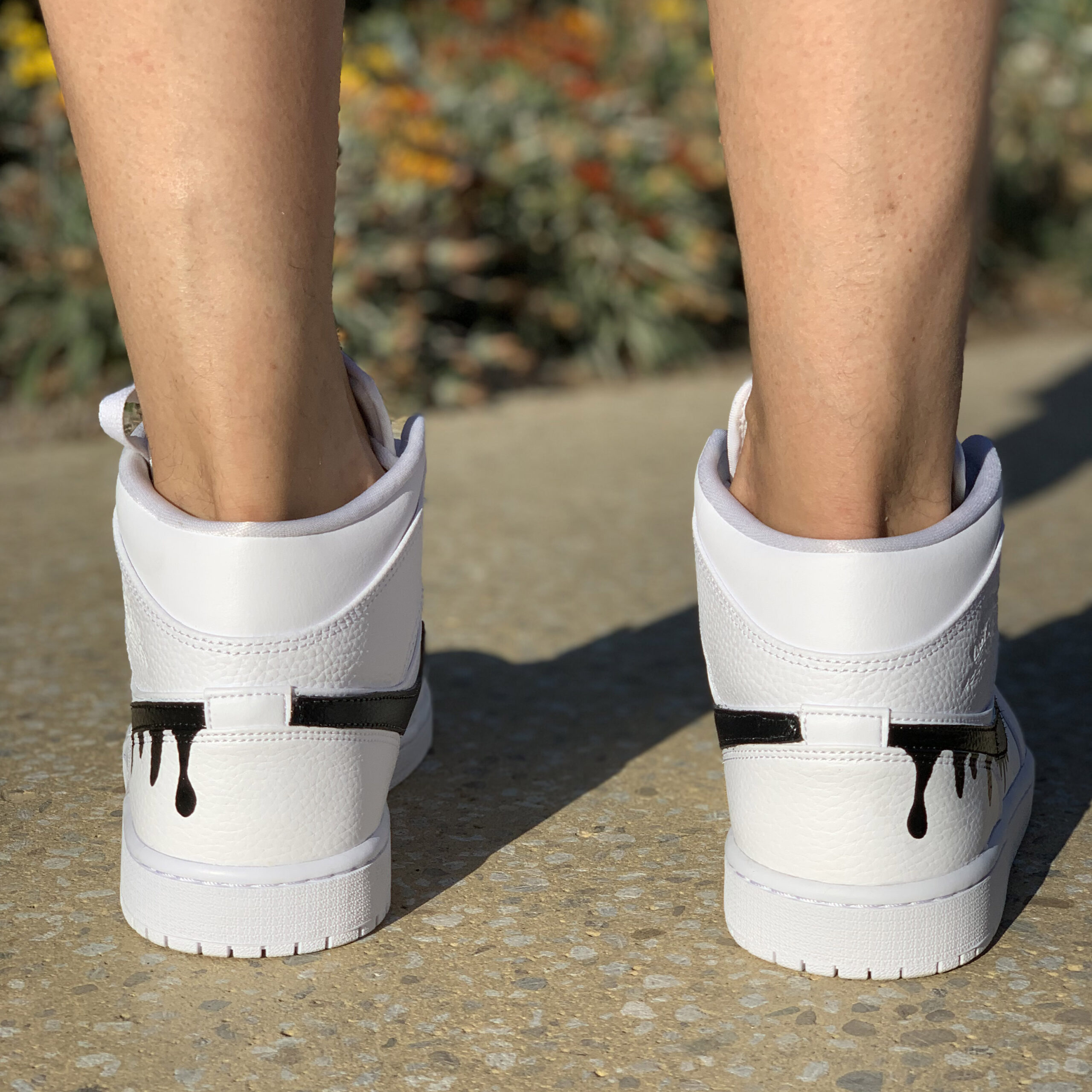 Nike Jordan 1 Custom Dipinta a Mano Goccia Nera
