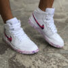 Nike Jordan 1 Custom Swoosh Effetto Goccia e Sporcatura Fucsia e Viola