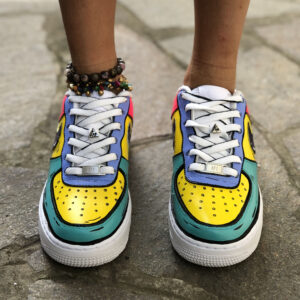 Nike Air Force One Custom Cartoon Dipinte A Mano Multicolor Super