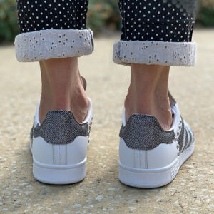 Adidas Stan Smith Personalizzate Lurex Antracite, Strisce Specchiata & Borchie