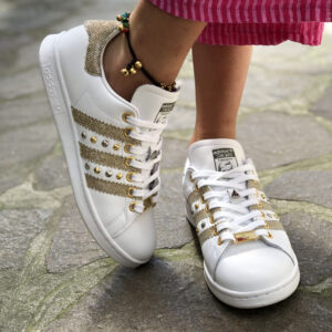 Adidas Stan Smith Personalizzate Lurex Oro & Borchie