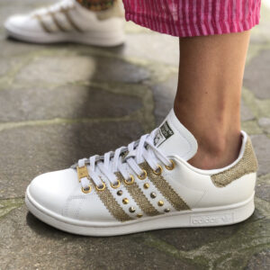 Adidas Stan Smith Personalizzate Lurex Oro & Borchie