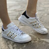 Adidas Stan Smith Personalizzate Borchie, Perle e Talloncino in Pelle Nera