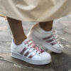 Adidas Superstar Bold Personalizzate Squamato Rosa e Lacci in Strass