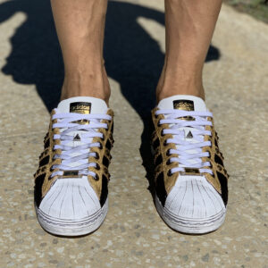 Adidas Superstar Personalizzate Camouflage, Pelle Oro e Borchie