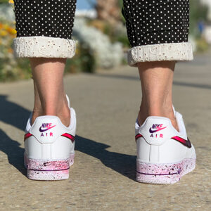 Nike Air Force One Custom Swoosh Sfumato e Sporcatura Viola e Fucsia Fluo