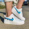 Nike Air Force One Custom Swoosh Azzurro e Nero
