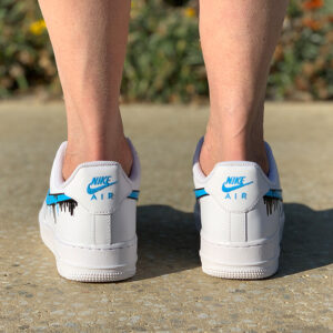 Nike Air Force One Custom Swoosh Azzurro e Nero