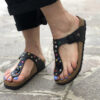 Birkenstock Gizeh Personalizzate Base Nera Borchie Multicolor