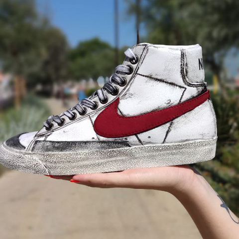 Nike Blazer Customized D lav Swoosh Bordeaux LLab Scarpe Custom