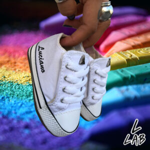 Converse All Star Custom Culla Cuore Glitter LLab scarpe personalizzate