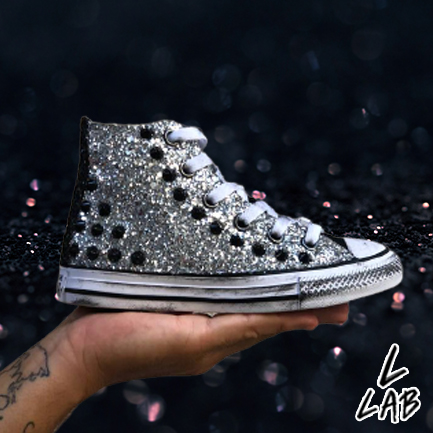 Converse All Star Custom Bambino Glitter e Borchie