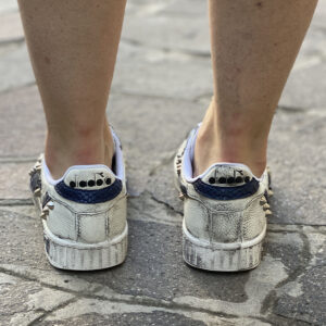 Diadora Personalizzate Game Leather Waxed Logo Spezzato Squamato Blu