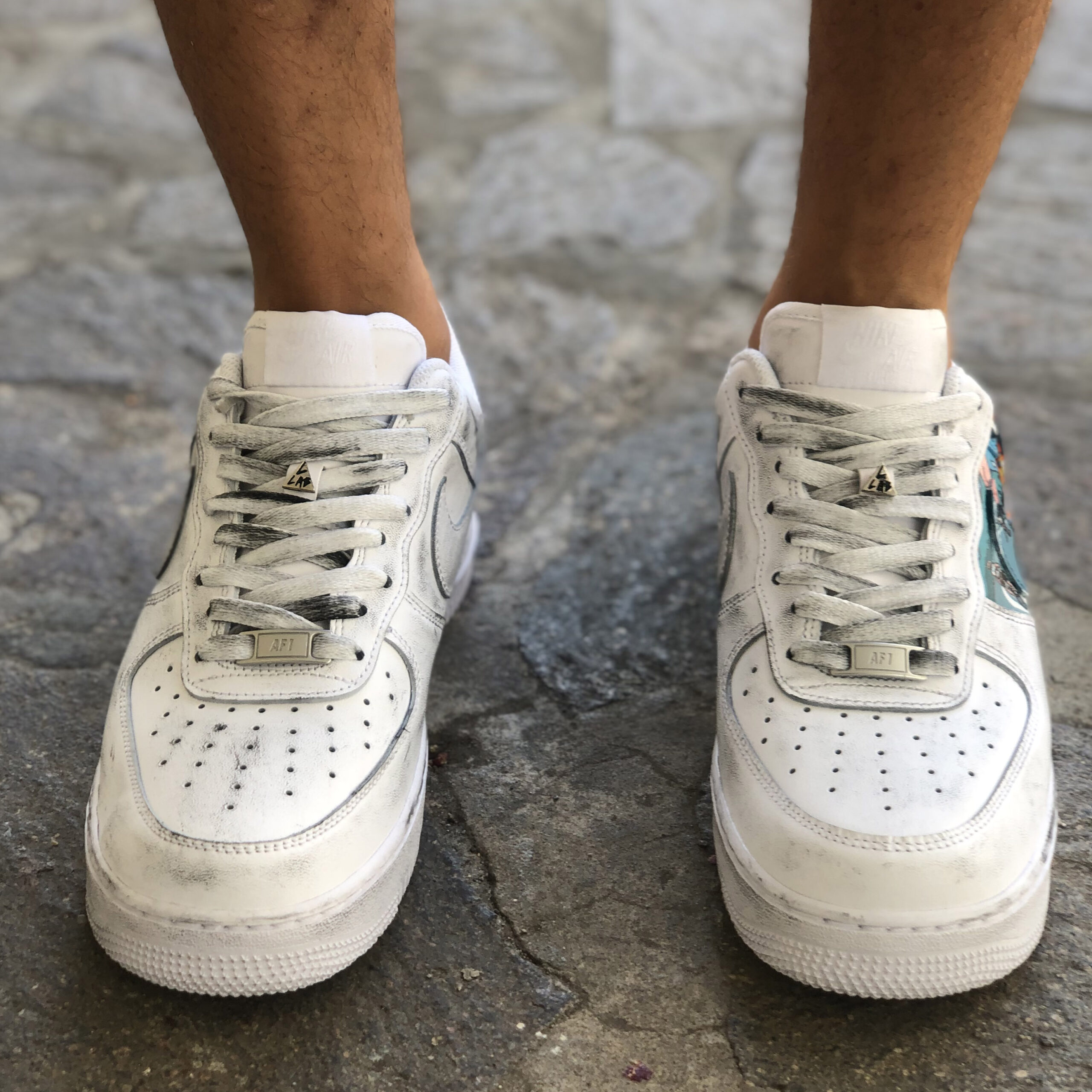 Nike Air Force One Custom Dipinte A Mano Ciclista LLab Scarpe Custom