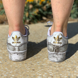 Adidas Superstar Bold Personalizzate Délavé e Bande e Laccetti in Strass