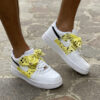Nike Air Force One Custom Bandana Gialla Con Fiocco e Swoosh Sfumato Nero