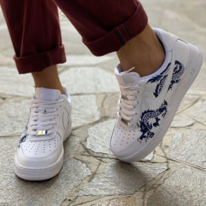 Nike Air Force One Custom Dipinte A Mano Blue Dragon Vol.2