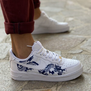 Nike Air Force One Custom Dipinte A Mano Blue Dragon Vol.2