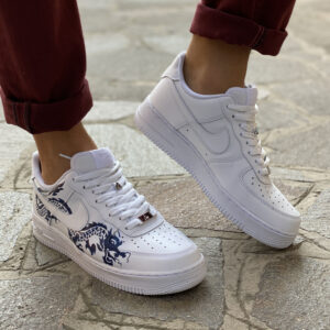 Nike Air Force One Custom Dipinte A Mano Blue Dragon Vol.2