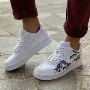 Nike Air Force One Custom Dipinte A Mano Blue Dragon Vol.2