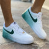 Nike Air Force One Custom Baffo e Sporcatura Verde Ottano