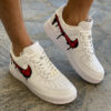 Nike Air Force One Custom Swoosh Goccia Rosso & Nero - Vol.2
