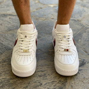 Nike Air Force One Custom Swoosh Goccia Rosso & Nero - Vol.2