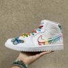 Nike Jordan 1 Custom Swoosh Rainbow e Farfalle Cucite