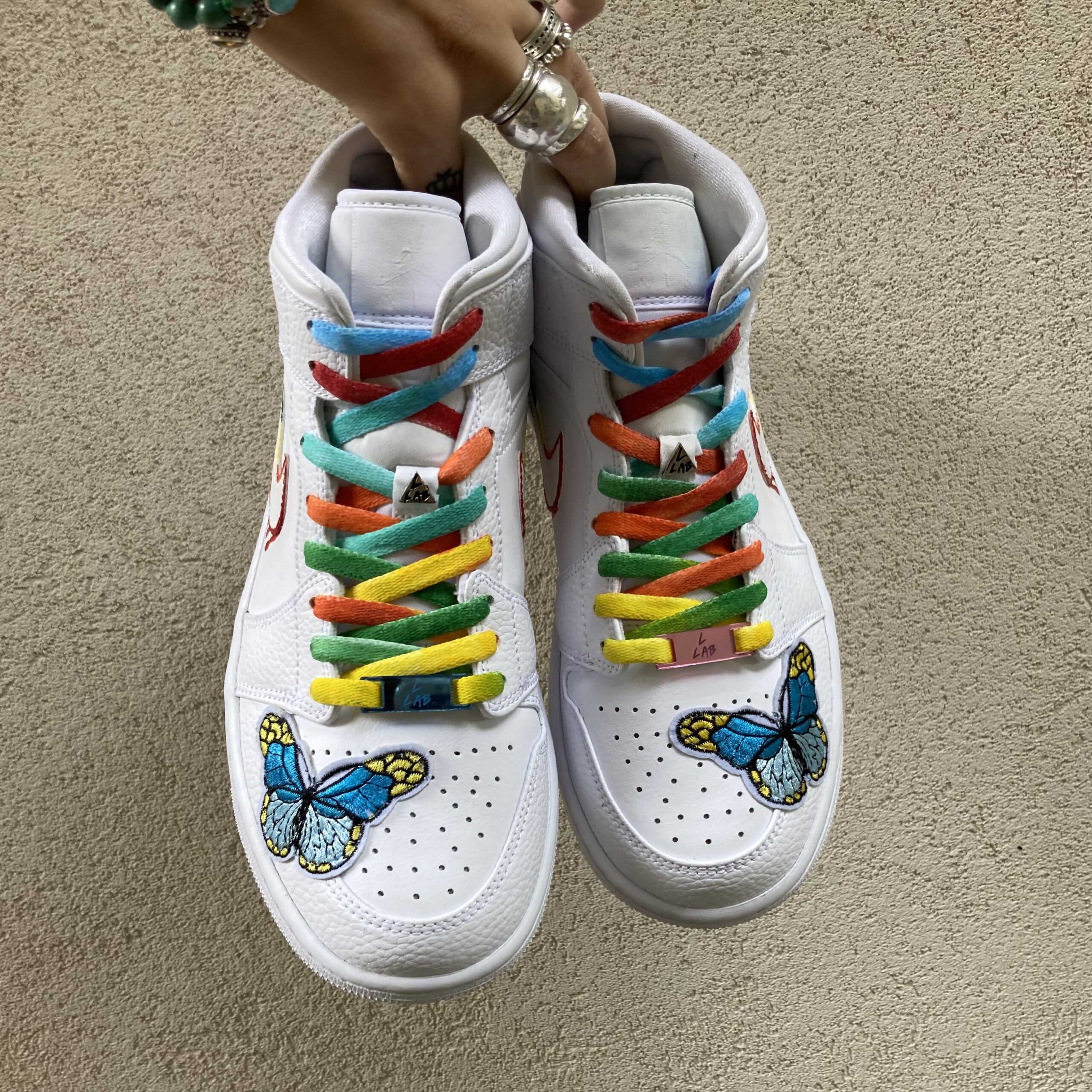 custom rainbow jordans