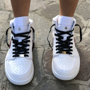 Nike Jordan 1 Custom Swoosh Goccia Rosso e Nera