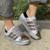 Adidas Superstar Bold Personalizzate Bande e Laccetti in Strass Dorati