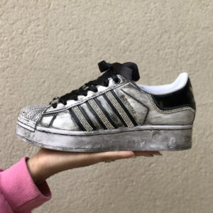 Adidas Superstar Bold Personalizzate Délavé Dark Lacci Raso
