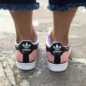 Adidas Superstar Personalizzate Cartoon Dipinte A Mano Rosa