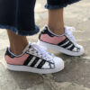 Adidas Superstar Personalizzate Cartoon Dipinte A Mano Rosa