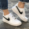 Nike Air Force One Custom Glitter Nero e Borchie Piatte