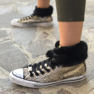 Converse All Star Personalizzate Squamato e Pelliccia Ecologica