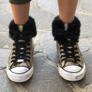 Converse All Star Personalizzate Squamato e Pelliccia Ecologica