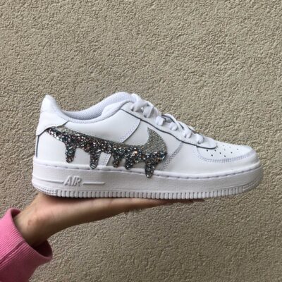 nike air force 1 grey glitter