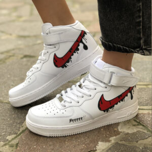 Nike Air Force One Custom Mid Dipinte A Mano "R" Limited Edition