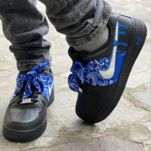 Nike Air Force One Custom Black Bandana e Gocce Blu