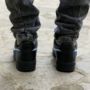 Nike Air Force One Custom Black Bandana e Gocce Blu