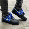 Nike Air Force One Custom Black Bandana e Gocce Blu