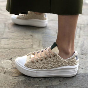 Converse All Star Personalizzate Platform Move Low Teddy Beige