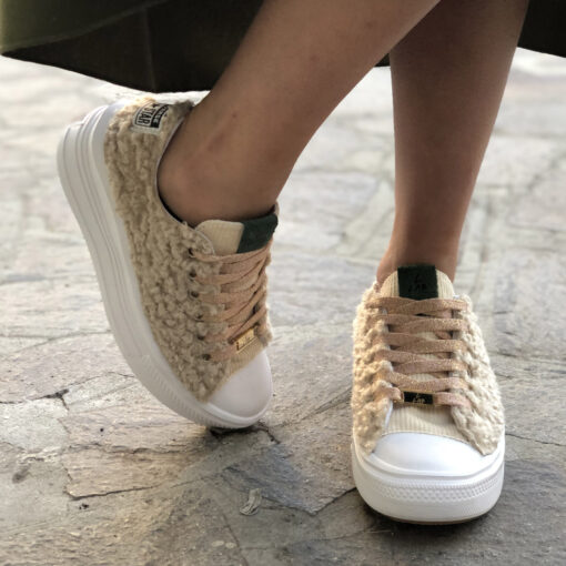 Converse All Star Personalizzate Platform Move Low Teddy Beige