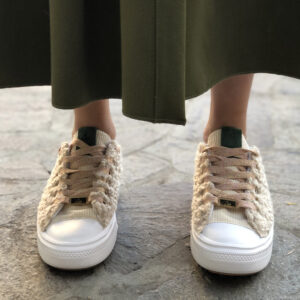 Converse All Star Personalizzate Platform Move Low Teddy Beige