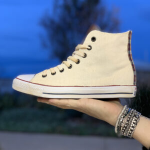 Converse Personalizzate Mille Righe Panna