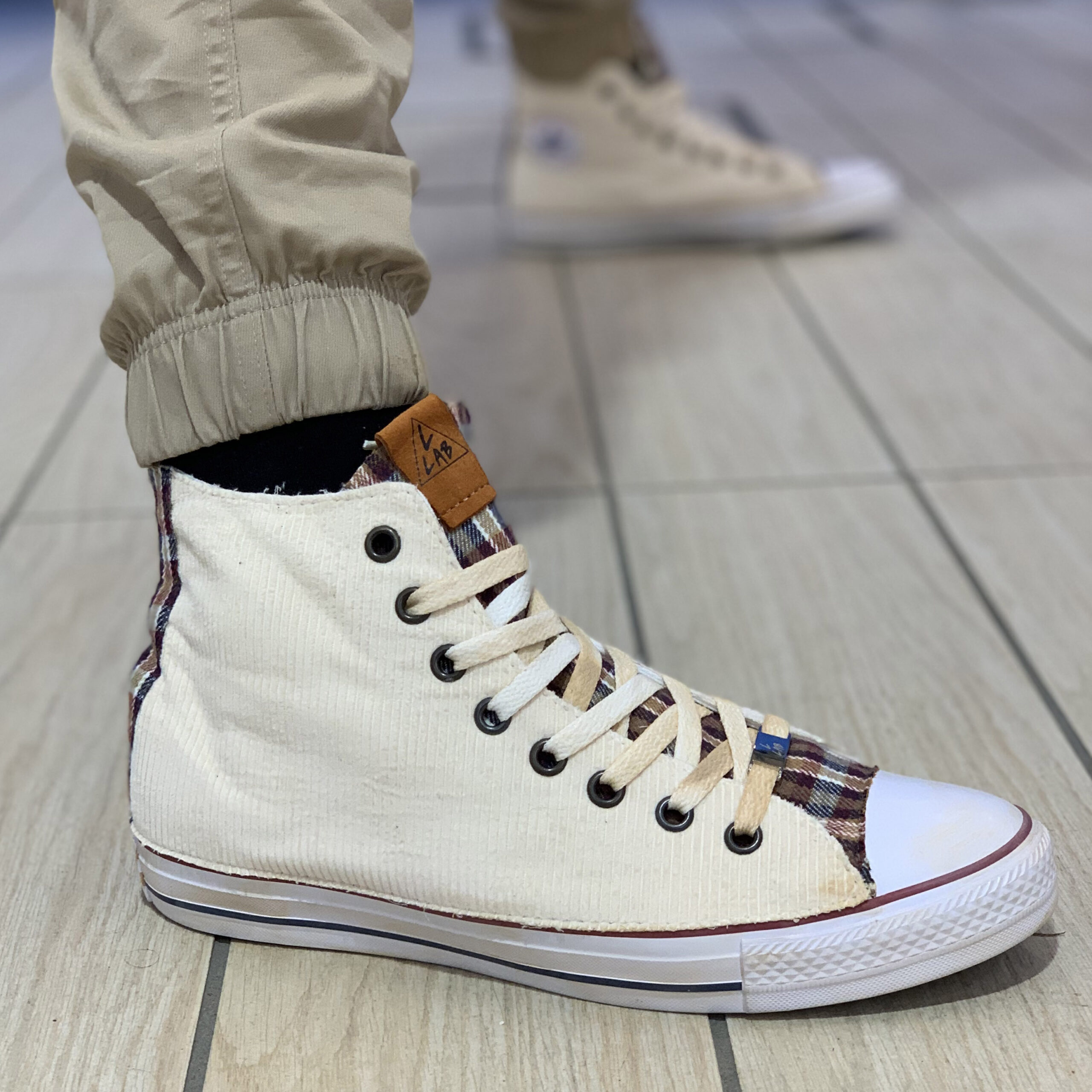 Converse Personalizzate Mille Righe Panna